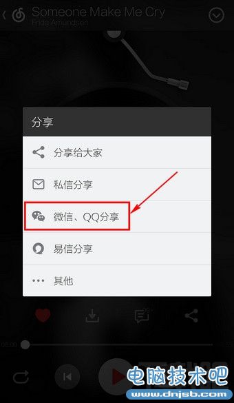 网易云音乐为微信QQ分享