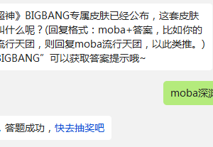 全民超神BIGBANG专属皮肤已经公布，这套皮肤的名字叫什么呢?