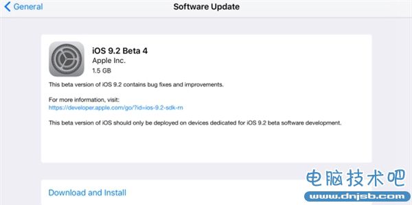 苹果iOS9.2 Beta 4发布 正式版再等等