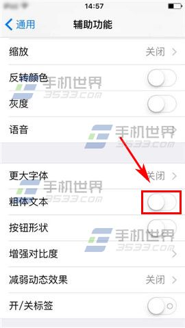 苹果iPhone6sPlus怎么设置粗字体