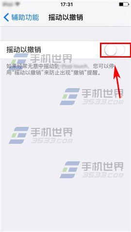 苹果iPhone6S摇动撤销文字怎么关闭