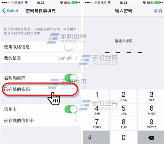 iPhone6 Safari密码查看方法