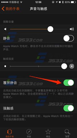 苹果手表Apple Watch覆屏静音开启方法