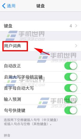 iphone5c用户词典怎么使用