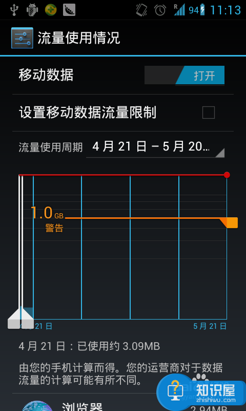 教你关闭android的“流量使用警告”提醒