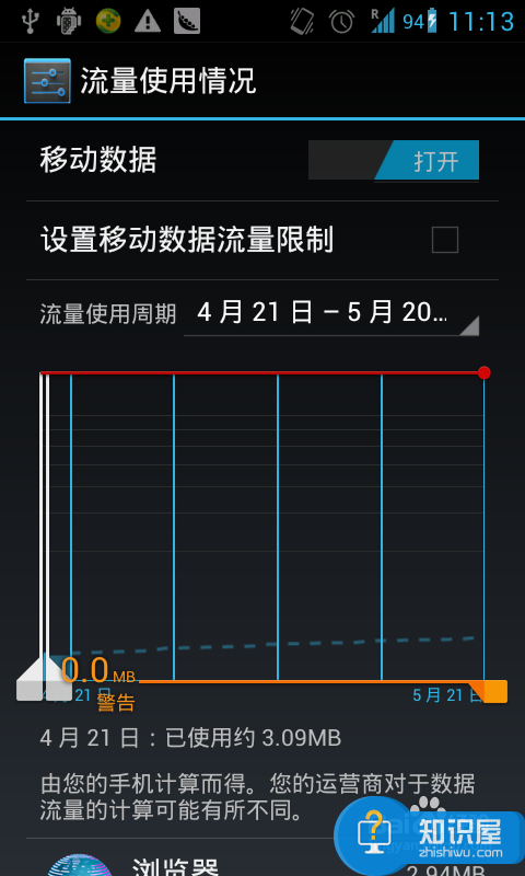 教你关闭android的“流量使用警告”提醒