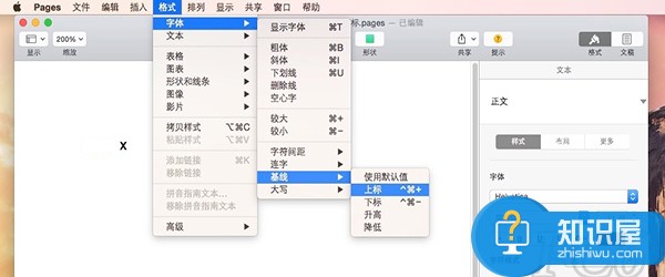 苹果电脑pages如何设置上下标方法 Mac系统的pages怎么加上下标设置技巧