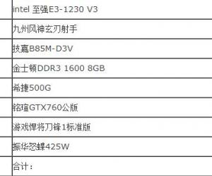 四千元高配游戏主机E-1230  V3铭瑄GTX760 2G-D5独立显卡