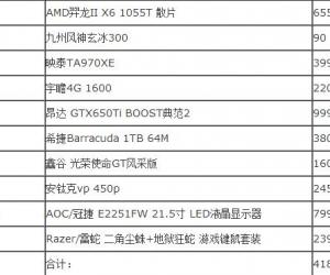 4000元6核AMD羿龙II X6  1055T+GTX650Ti游戏整机