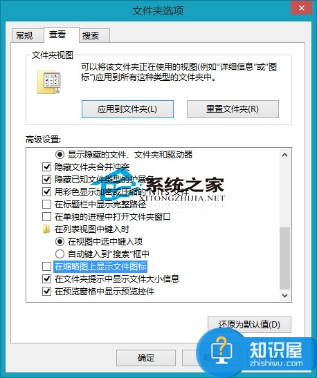 Win8禁止在缩略图上显示文件图标的方法 Win8怎么禁止在缩略图上显示文件图标