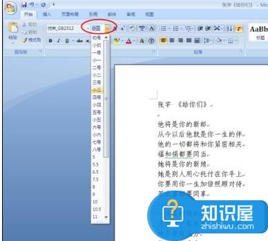 word2007把字体放大的方法 Word2007怎么设置字体大小