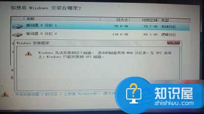 Win8安装失败提示磁盘有MBR分区表的解决方法 Win8安装失败提示磁盘有MBR分区表怎么回事