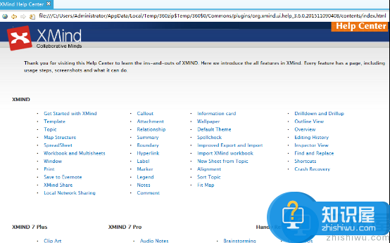 看看XMind 7帮助中心有哪些不同