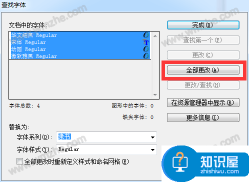 Adobe InDesign使用教程：修改替换文章中的所有字体