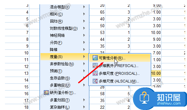 启用SPSS信度分析功能，分析调查数据可信度