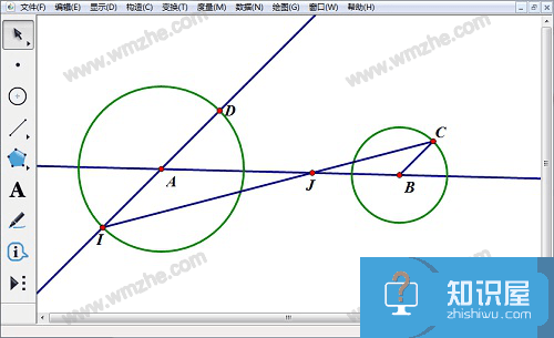 几何画板实操教学，画出两圆的内公切线
