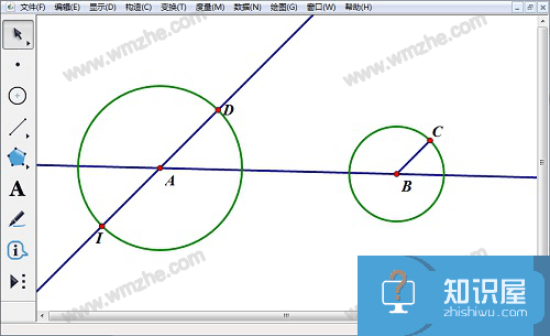 几何画板实操教学，画出两圆的内公切线