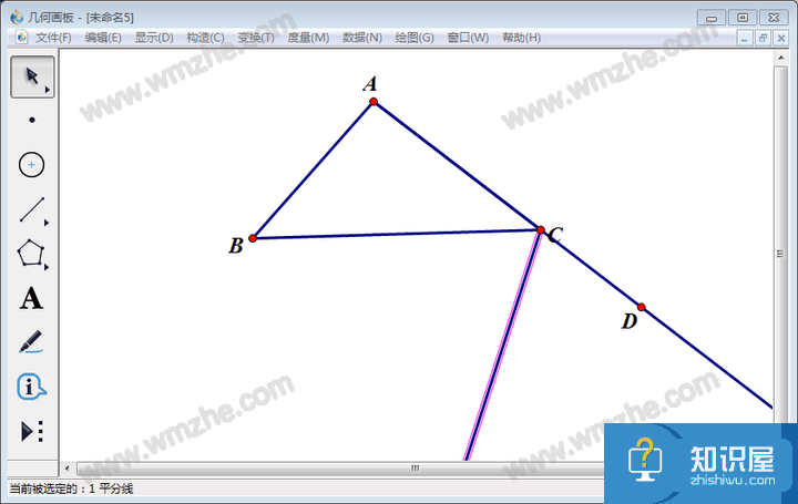 几何画板实操教学，画出三角形外角平分线