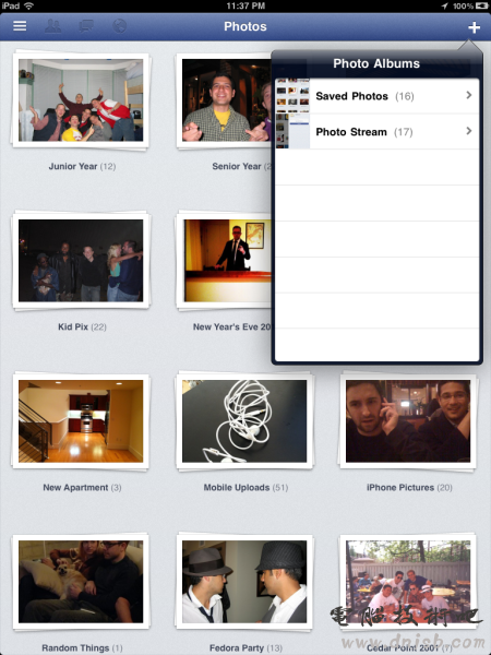 iPad版Facebook照片界面