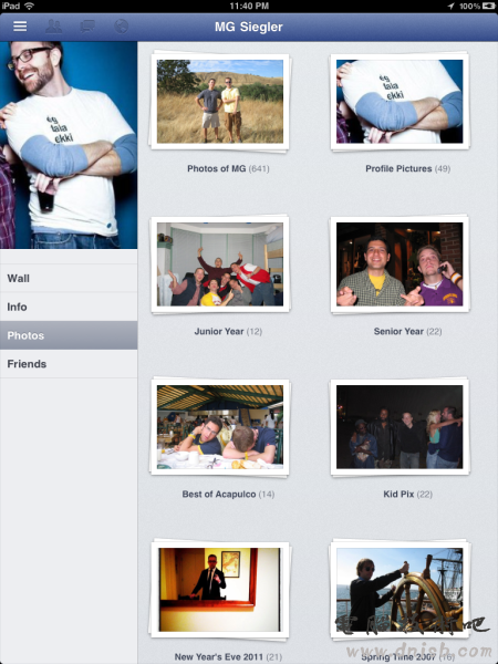 iPad版Facebook个人资料页面