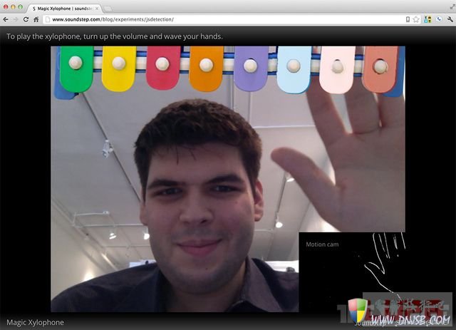 Chrome Beta 21 webcam magic xylophone