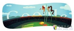 谷歌首页更新奥运系列涂鸦：为撑杆跳高选手助威