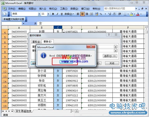 点击“全部替换”按钮