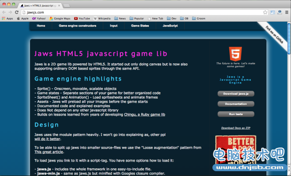 Best HTML5 and javascript game engine Library- jawjs