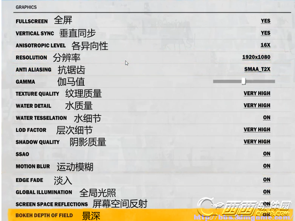 正当防卫3PC版设置界面中文翻译对照一览